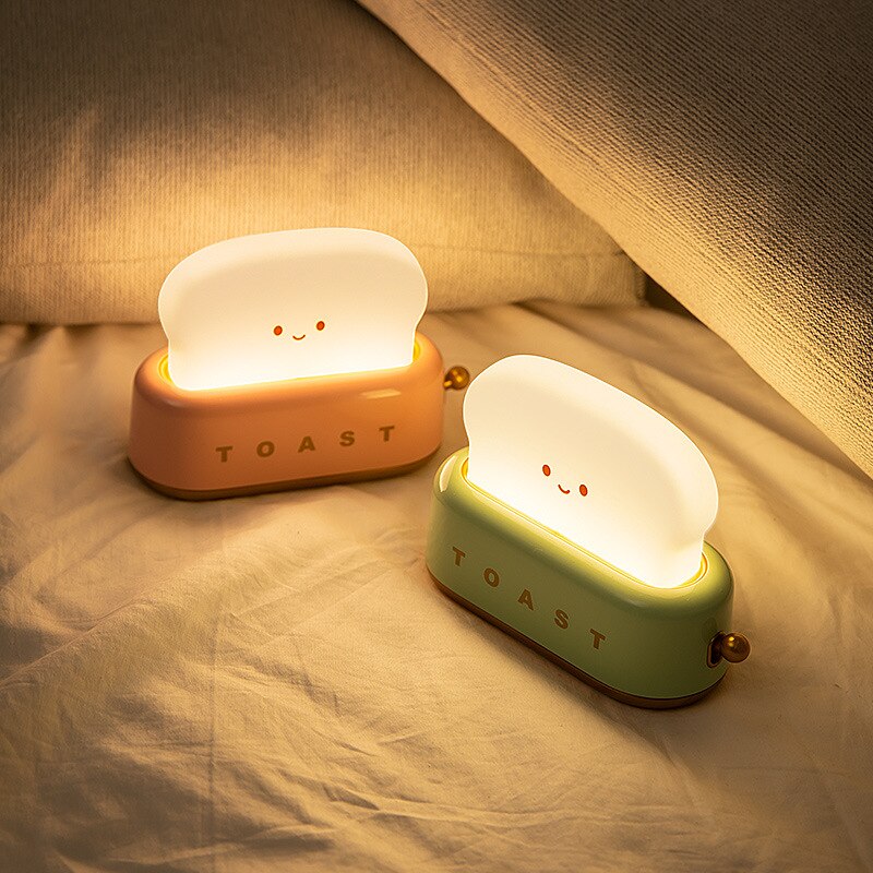 LED Bread Machine Night Light USB Charging Adjustable Light Bedroom Light Childrens Sleep Fun Soothing Mood Warm Light