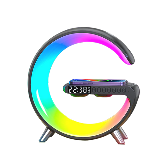 GlowSound Wireless Charger Alarm Clock Speaker with RGB Light